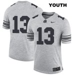 Youth NCAA Ohio State Buckeyes Rashod Berry #13 College Stitched No Name Authentic Nike Gray Football Jersey TH20G13EF